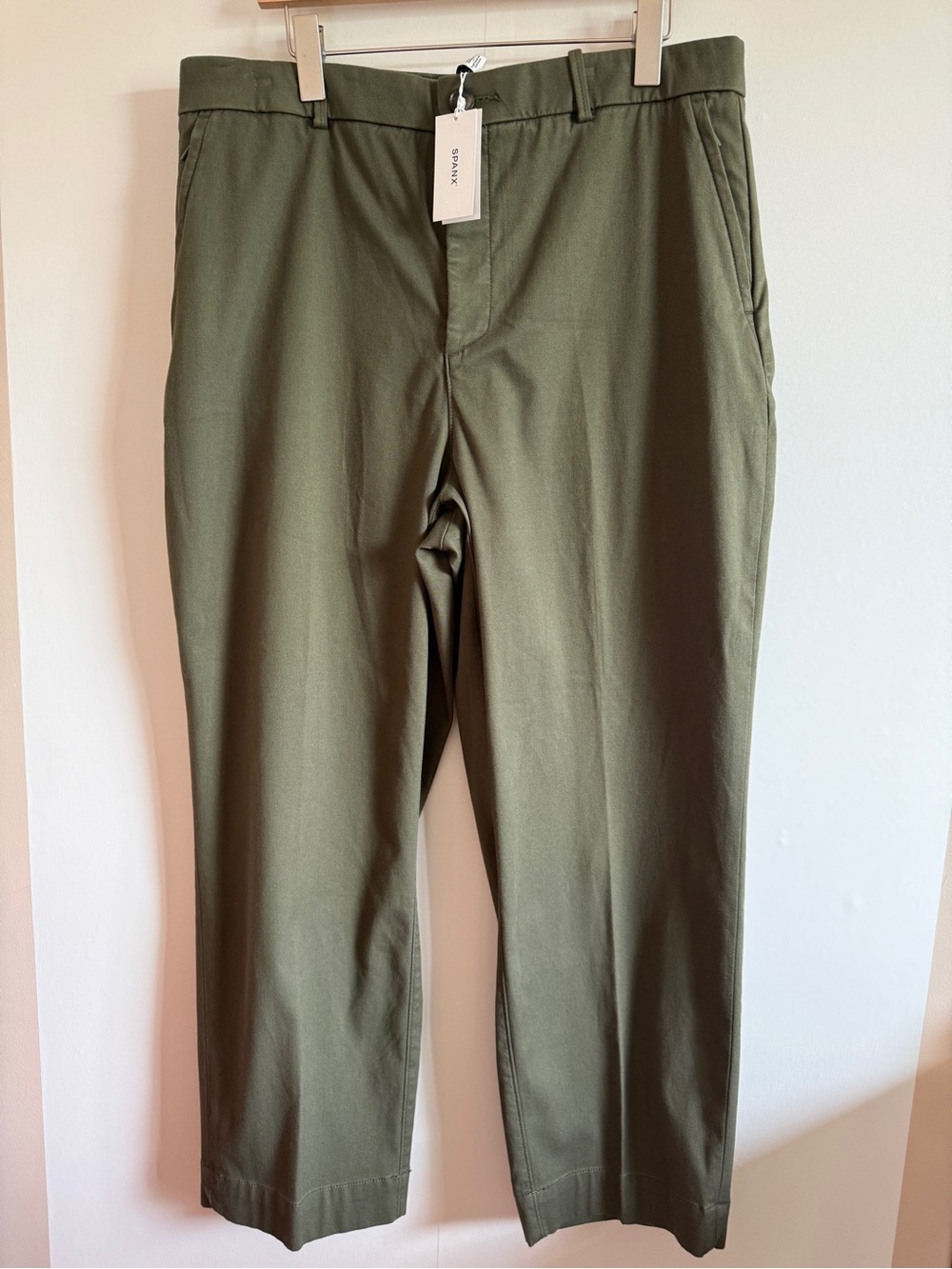 NWT Spanx Stretch Twill Olive Ankle Pants 1X Pull On Slim Leg